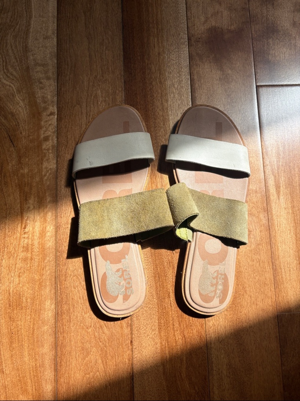 Sorel Ella II Slides Olive Suede Size 8.5